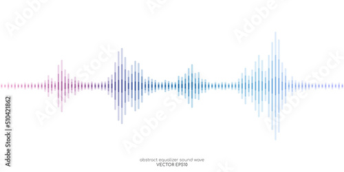 Abstract sound wave equalizer stripe lines colorful isolated on white background. Vector illustration in concept music, sound, technology.
