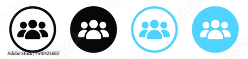 Group of people, squad icon - team user icon. three person symbol, group, Friends, people, users icon photo