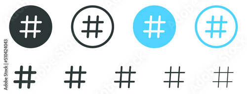 hashtag icon symbol, popular trend for social media tags - the hash icon symbol. trending explore icons, marketing promotion Advertising signs 