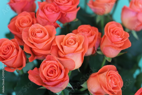 Salmon color rose bouquet