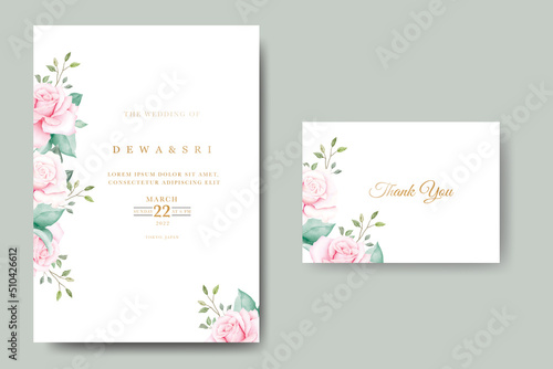 Elegant Floral watercolor Wedding Invitation Card