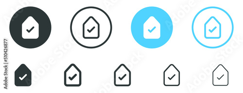 price tag label check icon, best price logo sign with check mark icon - shopping tags verified icons with checkmark tick icon symbol