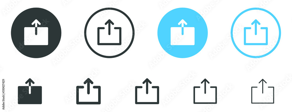 upload icon symbol swipe up icon button. Scroll arrow up icon sign - uploading file icon button, send, export icons - obrazy, fototapety, plakaty 