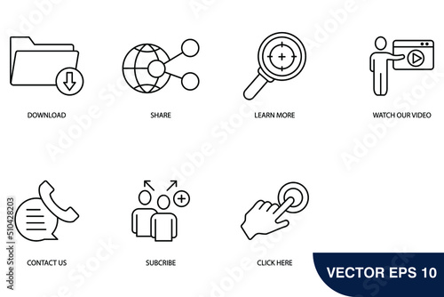call to action icons set . call to action pack symbol vector elements for infographic web