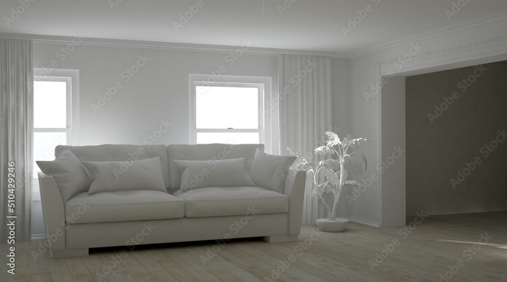 Modern interior design. 3D illustration Modern interior design. 3D illustration