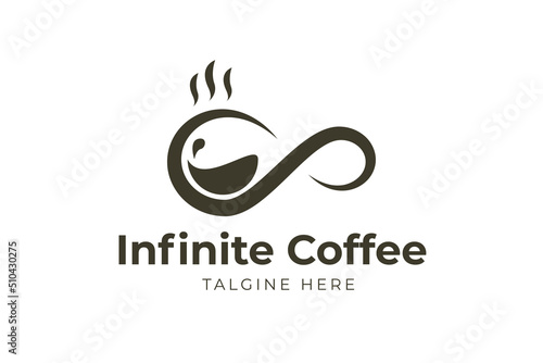 infinite Coffee logo template modern