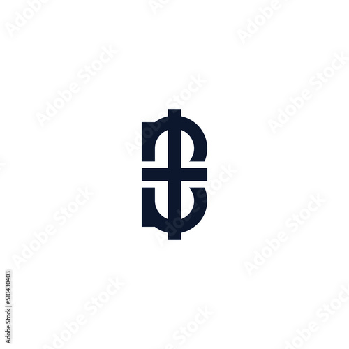 abstract initial letter BT logo in blue color isolated in white background applied for NFT project logo also suitable for the brands or companies that have initial name BT or TB