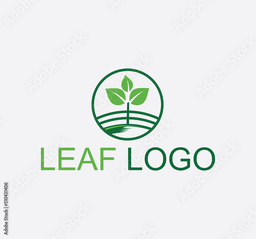 green eco leaf logo design