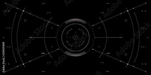 Abstract futuristic of HUD screen interface system security UI control display.