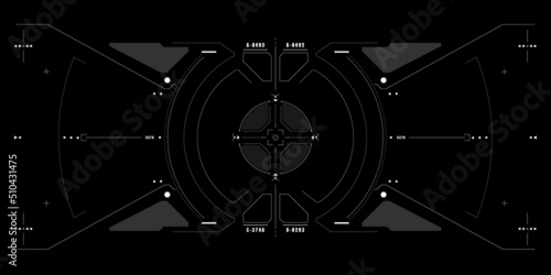 HUD futuristic frame element user spy interface control monitoring for drone, space ship, cockpit vector design.
