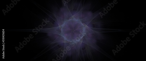 Digital Fractal Render exquisite pattern showing mathematical radial symmetry and smooth flowing radial lines widescreen - technology concept