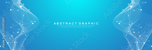 Global communication network concept. Social network communication in the global business. Big data visualization. Internet technology. Vector illustration.