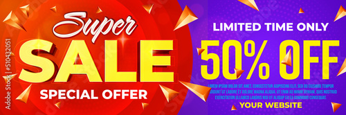 Super sale advertisement banner template