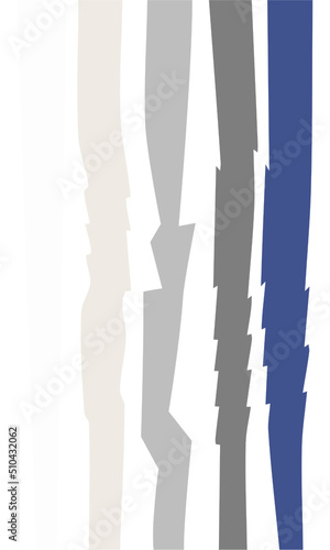 White gray blue zigzag stripes with transparent background 