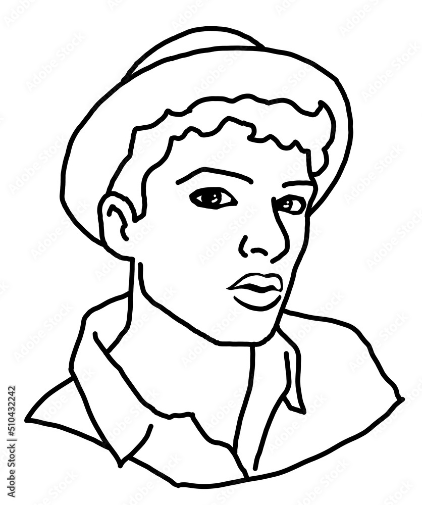 Handsome man wear stylish hat. Friendly face portrait. Street urban fashion for hipster, model, student, young, adult. Hand drawn retro vintage illustration. Old style comic cartoon drawing. Handsome man wear stylish hat. Friendly face portrait. Street urban fashion for hipster, model, student, young, adult. Hand drawn retro vintage illustration. Old style comic cartoon drawing.