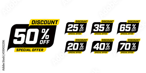 Special offer discount percent stickers set