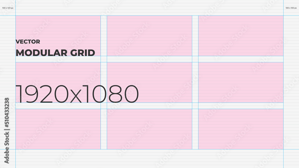 Vector modular grid for Full HD screen with 3 columns and 3 rows Stock ...