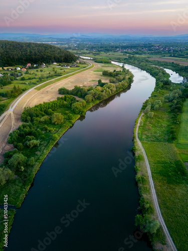 Panorama rzeki z lotu ptaka