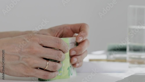 Wallpaper Mural Female hands are keeping euro banknotes. Closeup Torontodigital.ca