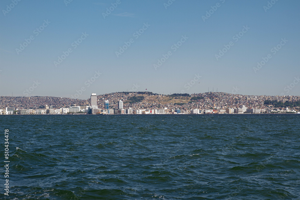 view of the city from the sea in good weather
