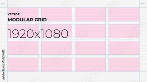 Vector modular grid for Full HD screen with 4 columns and 4 rows
