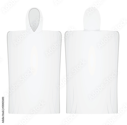 White poncho towel. vector illustration