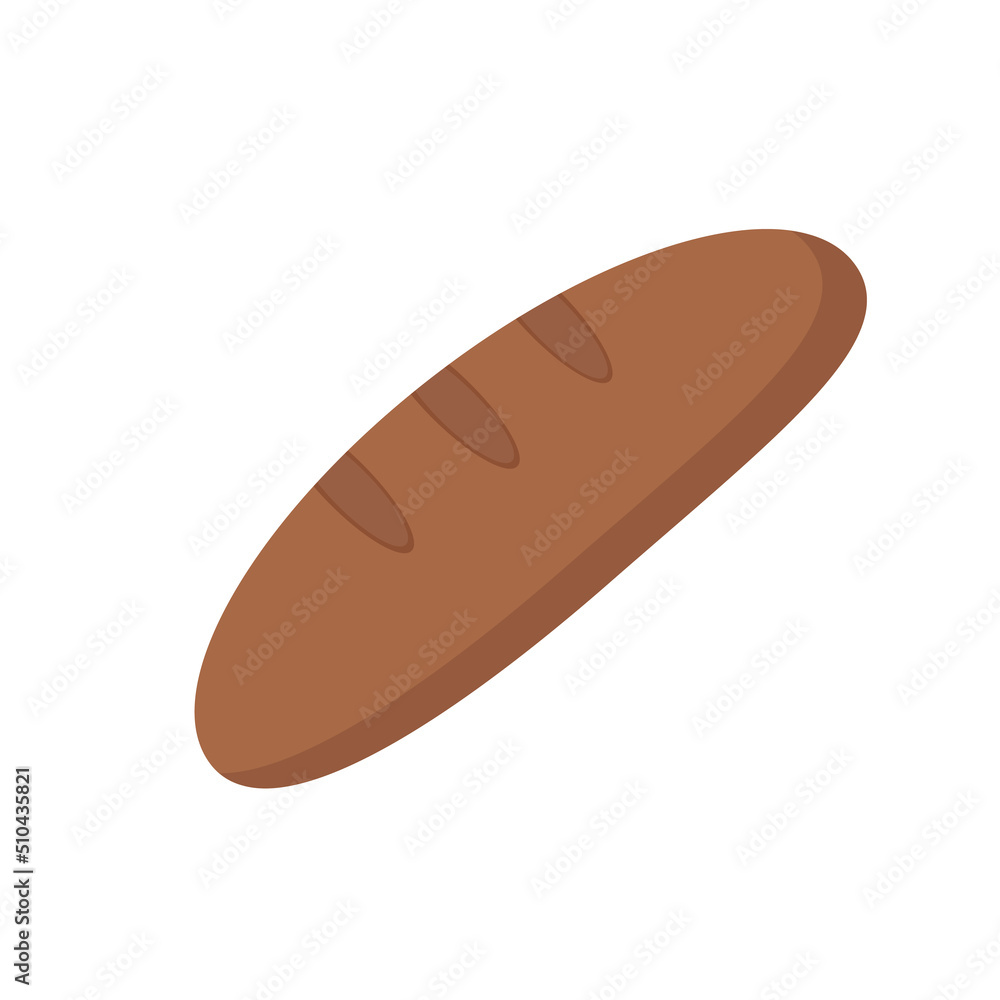 Dark loaf of bread on white background for web design Dark loaf of bread on white background for web design