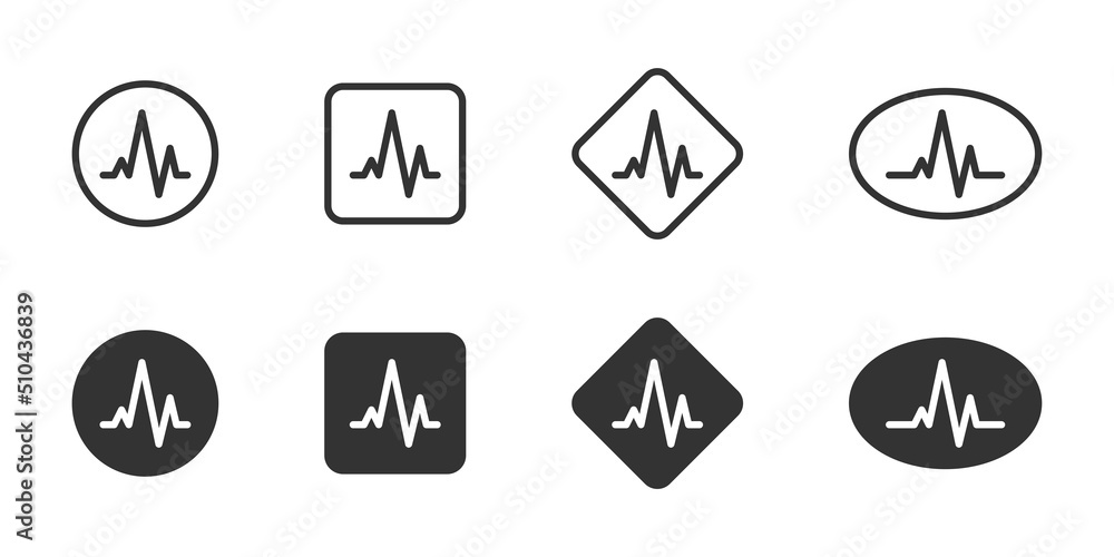 Heartbeat icon set. Pulse icon. Vector illustration. Heartbeat icon set. Pulse icon. Vector illustration.