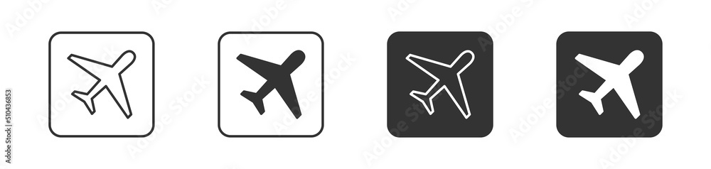 Plane icon. Flight transport symbol. Vector illustration.