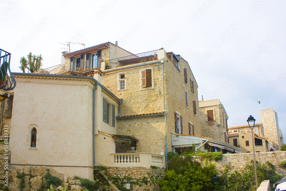Picturesque architecture of the Old Town in Antibes, France	