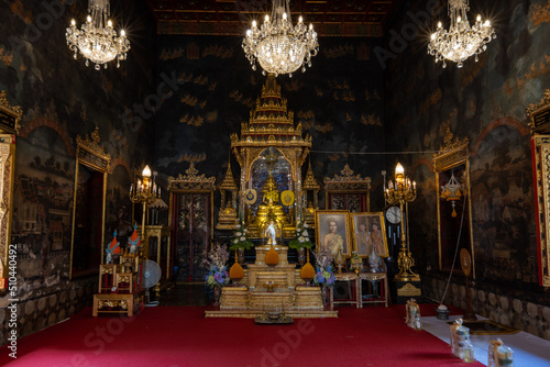 Phra Nakhon, Bangkok . June 11, 2022. Wat Ratchapradit Sathitmahasimaram Rajawarawiharn . Marble tiles, gilded teak & vivid mosaics at a grand 19th-century temple & royal monastery complex.