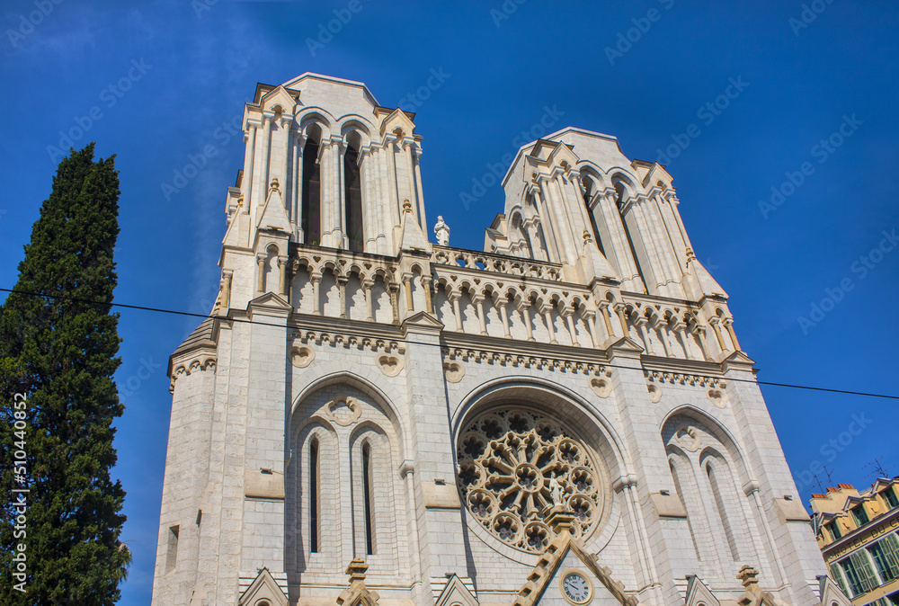 Basilique Notre Dame de Nice is a Roman Catholic Neo-Gothic basilica situated on the Avenue Jean-Medecin in the centre of Nice, France