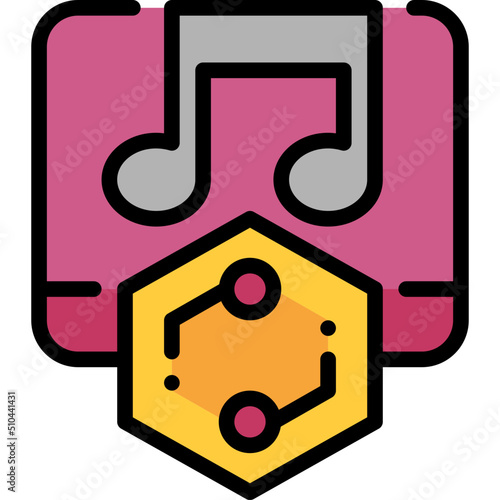 music filled outline icon
