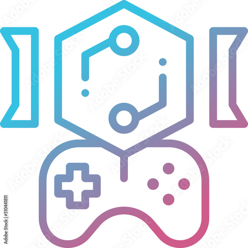 game gradient line icon