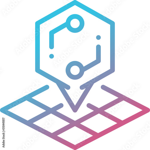 land gradient line icon