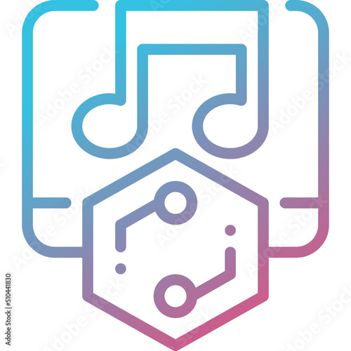 music gradient line icon