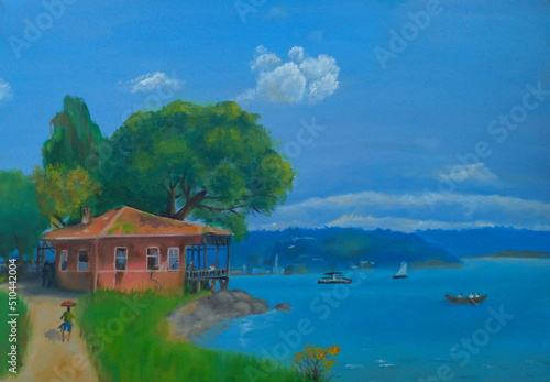 Original Oil Painting The Boats