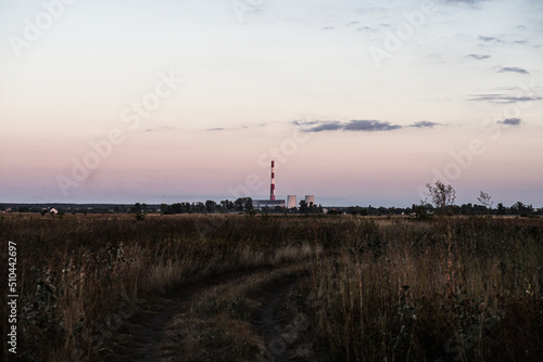 Electric thermal station. Chernobyl  environmental pollution.