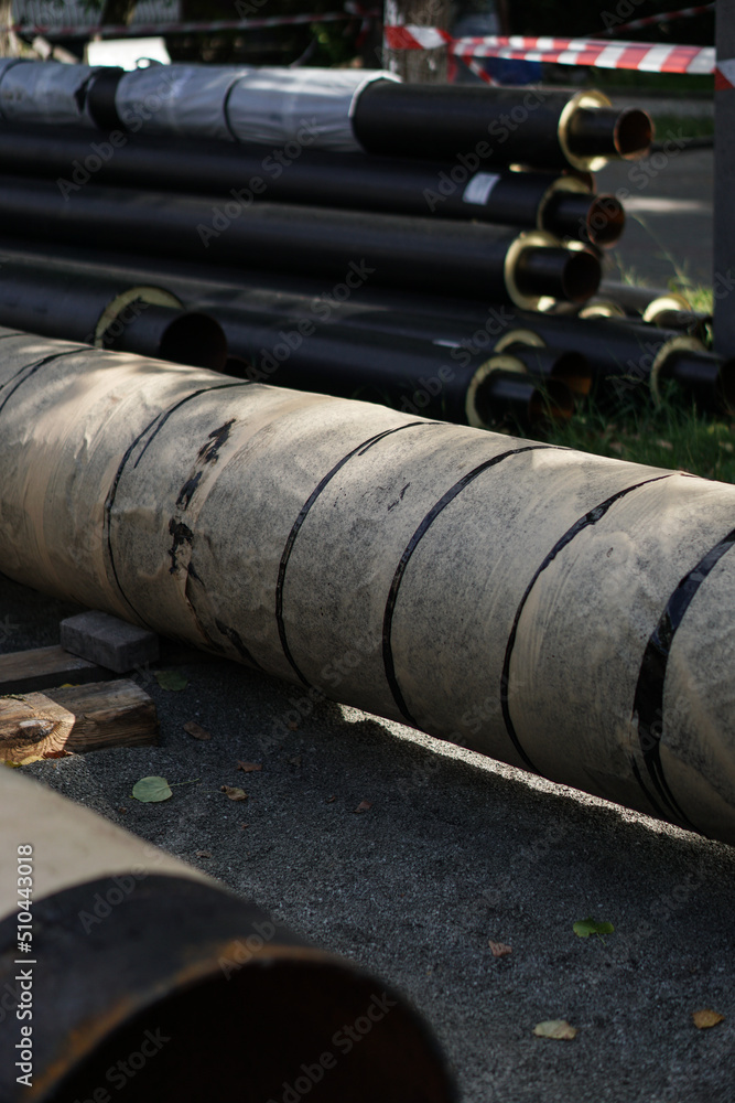 Big pipe. Construction of a gas pipeline. Big pipe. Construction of a gas pipeline.