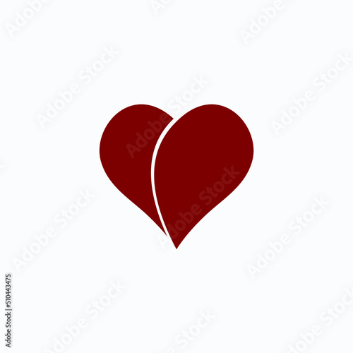 Fototapeta Naklejka Na Ścianę i Meble -  Red heart icon.  Love sign symbol.  White background.