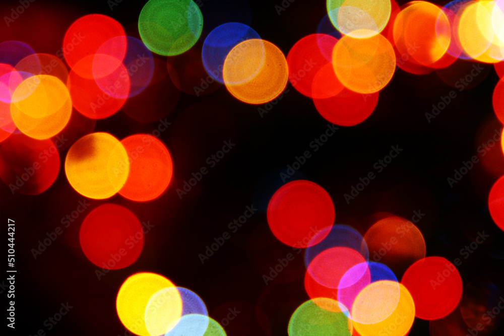 defocused colored circular lights