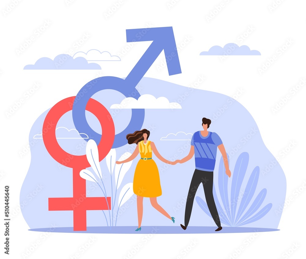 Classical orientation. Heterosexual couple holding hands on date ...