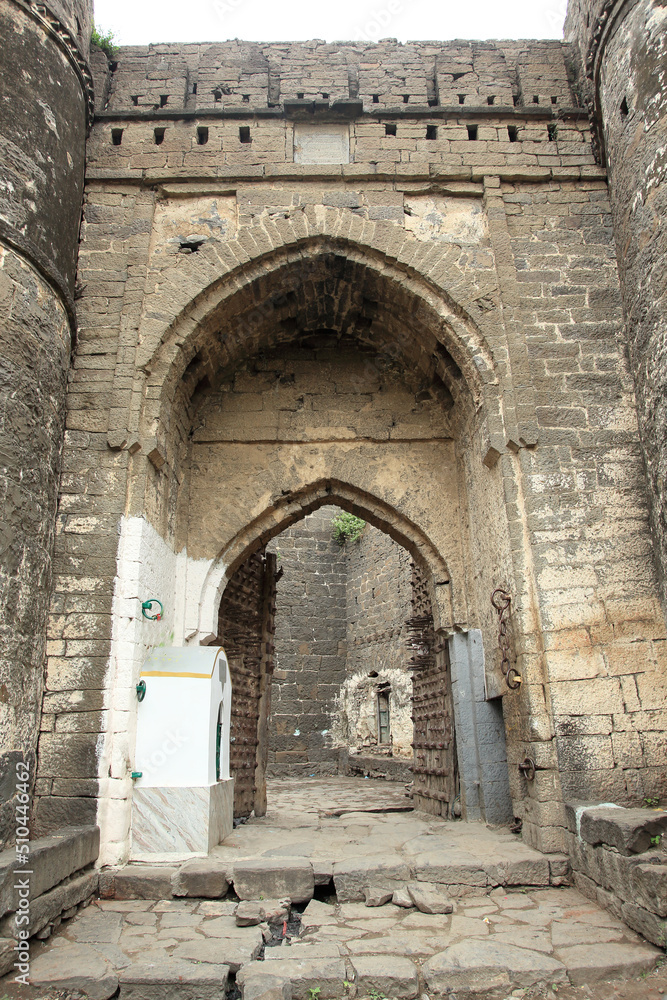 One of the entrance gates to the Gulbarga Fort in Karnataka, India.
