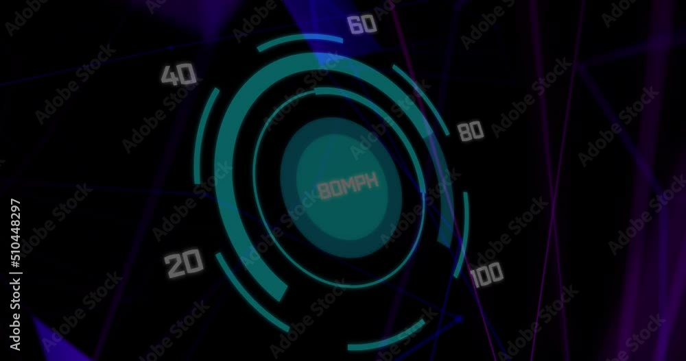 Animation of speedometer over dark background Animation of speedometer over dark background