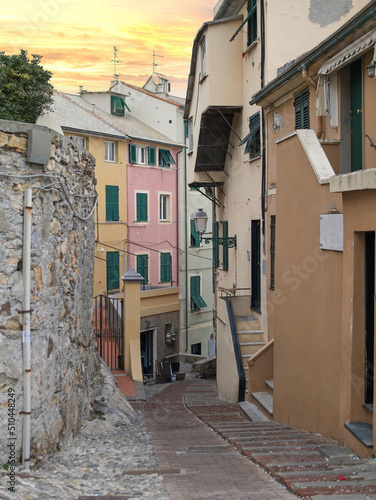 The old fishing village of Boccadasse, Genoa, Italy