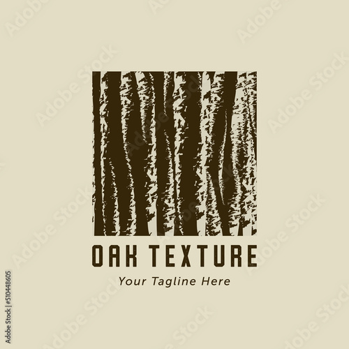 Oak wood bark texture design Illustration. Vintage wood texture logo design