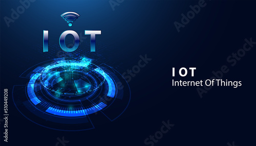 Abstract, IoT, Internet of Things, concepts, electronic devices Connect or send information to each other via the Internet Smart Device, Smart Network and Intelligent Transportation.