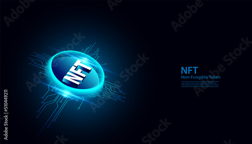 Abstract NTF Digital Image Concept Irreplaceable Token The only original art in the system. On a modern background Futuristic Digital