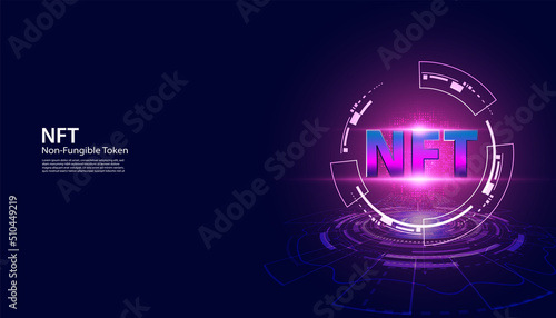 Abstract NTF Digital Image Concept Irreplaceable Token The only original art in the system. On a modern background Futuristic Digital