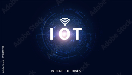 Abstract, IoT, Internet of Things, concepts, electronic devices Connect or send information to each other via the Internet Smart Device,Smart Network and Intelligent Transportation.